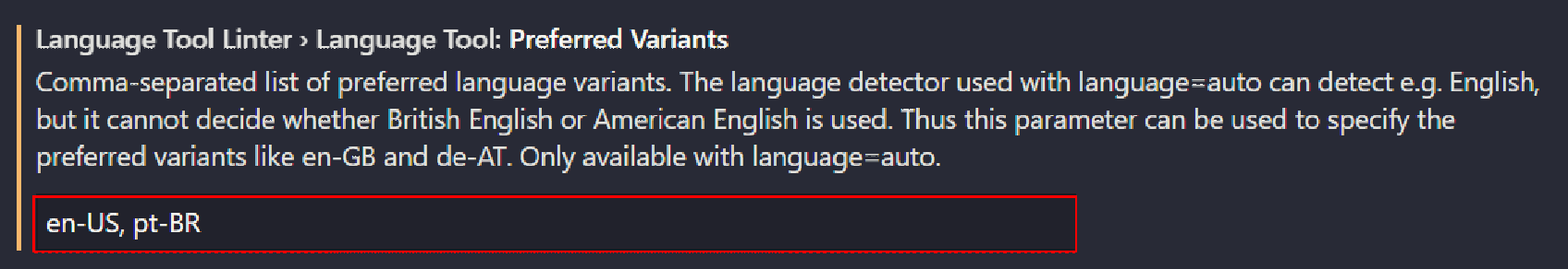 Change property Preferred variants